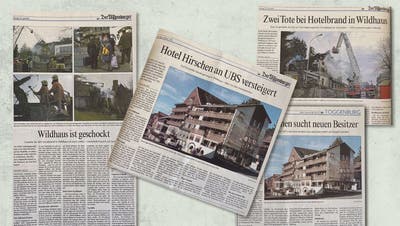 So berichtete der «Toggenburger» 1999 und 2001 über den Konkurs und das Feuer beim Hotel Hirschen in Wildhaus. (Archiv: Toggenburger Tagblatt)