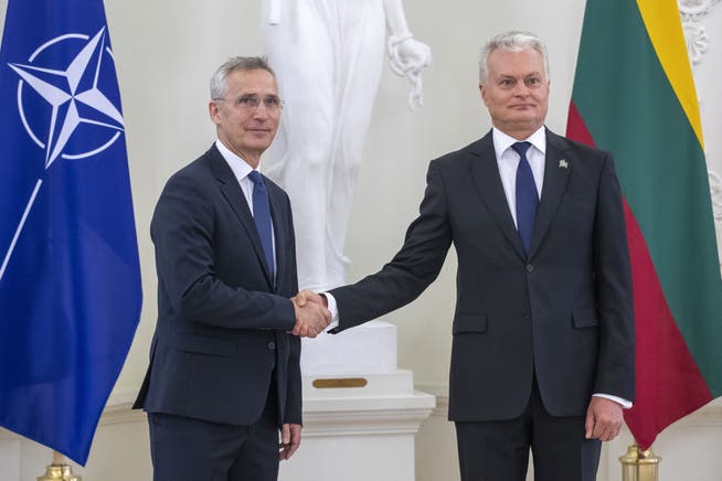Nato-Generalsekretär Jens Stoltenberg hat sich am Montag mit Litauens Staatspräsident Gitanas Nauseda getroffen.