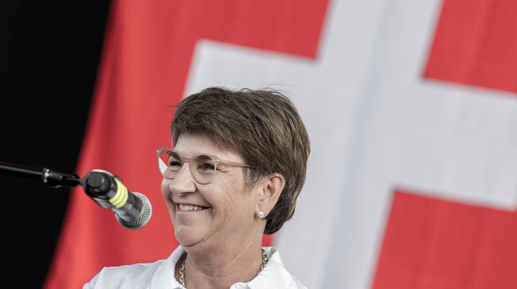Bundesrätin Viola Amherd war Festrednerin bei der Bundesfeier in Luzern. (Bild: Pius Amrein  (Luzern, 31. 7. 2023))
