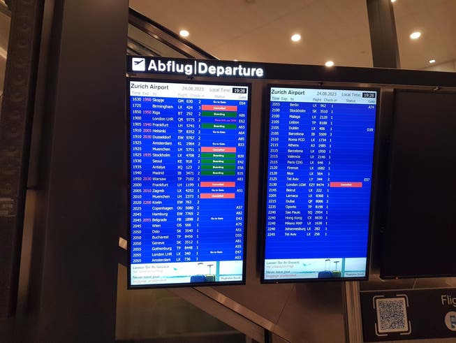 Several flights from Zurich have been canceled.