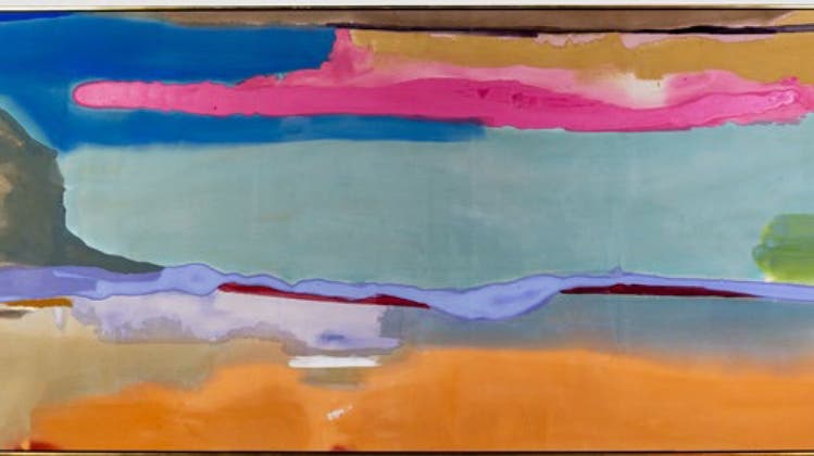 Frisch wie eine Frühlingsbrise: Helen Frankenthaler (1928-2011), «April Mood», 1974 Acryl auf Leinwand, 152 × 434 cm. ASOM Collection © 2023 Helen Frankenthaler Foundation, Inc. / Adagp, Paris (Fondation Van Gogh)