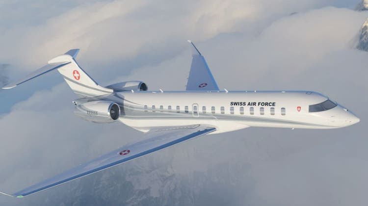 Zu gross, um mit Volllast ab Bern-Belp abzuheben: der neue Bundesratsjet «Global 7500» von Bombardier. (Bild: zvg)