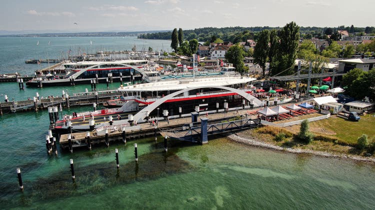 Das neue Flaggschiff der Stadtwerke Konstanz, die Richmond mit Gasantrieb, liegt im Staader Fährhafen. (Bild: PD)