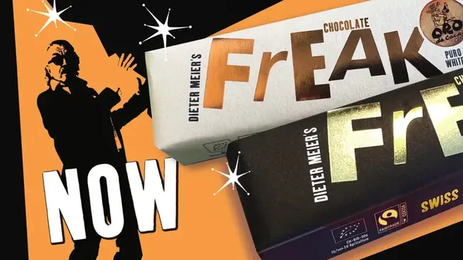 The new chocolate bar FrEAK from Oro de Cacao is now also available in Switzerland – at Valora and its shops.