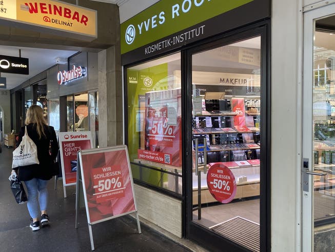 Yves Rocher is closing all of its branches in Switzerland, such as this one in Bern.
