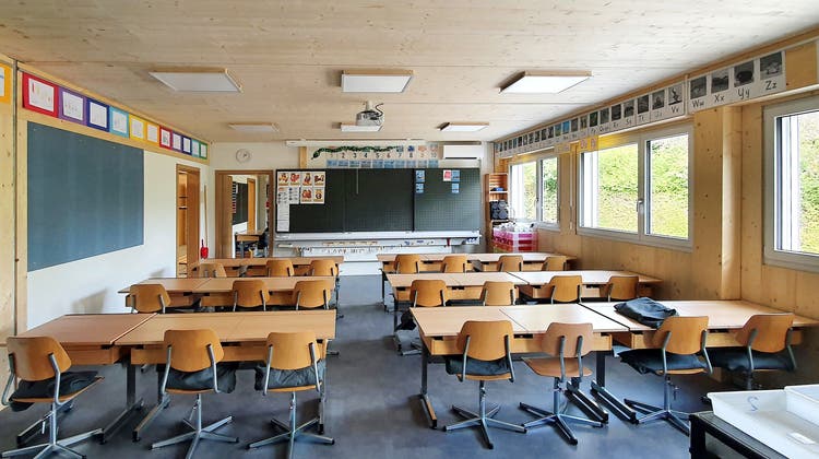 So könnte es im Provisorium beim Gersag in Emmen aussehen – Beispiel eines Klassenzimmers in einem Gebäude von Wenger Holzbau. Die Firma wird den Auftrag ausführen. (Bild: Wenger Holzbau, Unterseen)
