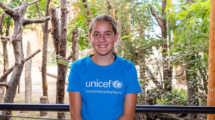 Die 14-jährige Melissa Raschle wurde als Unicef-Juniorbotschafterin ausgezeichnet. (Bild: Christian Schmid)