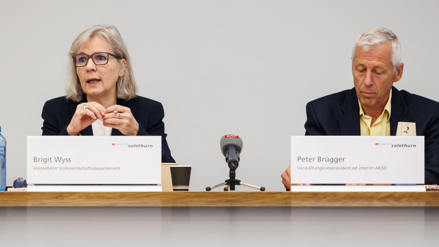 Erklärten sich: Regierungsrätin Brigit Wyss und Interims-Verwaltungsratspräsident Peter Brügger. (Bild: Hanspeter Bärtschi)