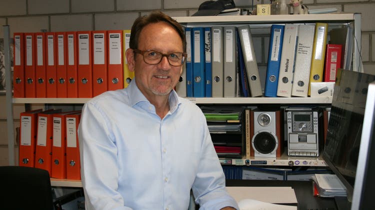 Felix Odermatt bei seinem letzten Arbeitstag im Büro. (Bild: Sepp Odermatt (Büren, 21. 9. 2023))