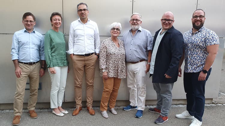 Die FDP-Kandidierenden aus Turgi für den Badener Einwohnerrat: Bojan Antic, Lilia Burger, Emanuel Ritzmann sowie Astrid, Werner, Florian und Adrian Barben. (Bild: zvg)