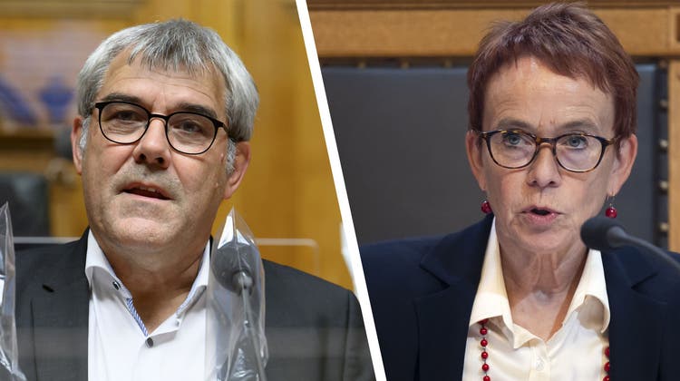 Eric Nussbaumer und Eva Herzog werden nächstes Jahr den beiden eidgenössischen Parlamentskammern vorsitzen. (Bild: Keystone/ Anthony Anex/ Peter Klaunzer)