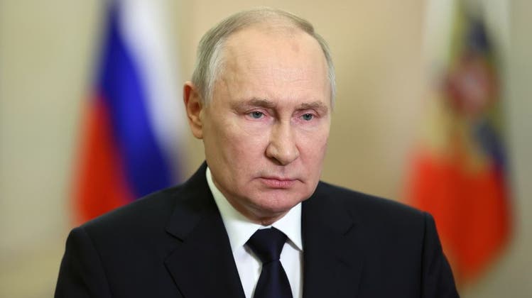 Präsident Wladimir Putin in einer Videobotschaft des Kremls. (Bild. Keystone)