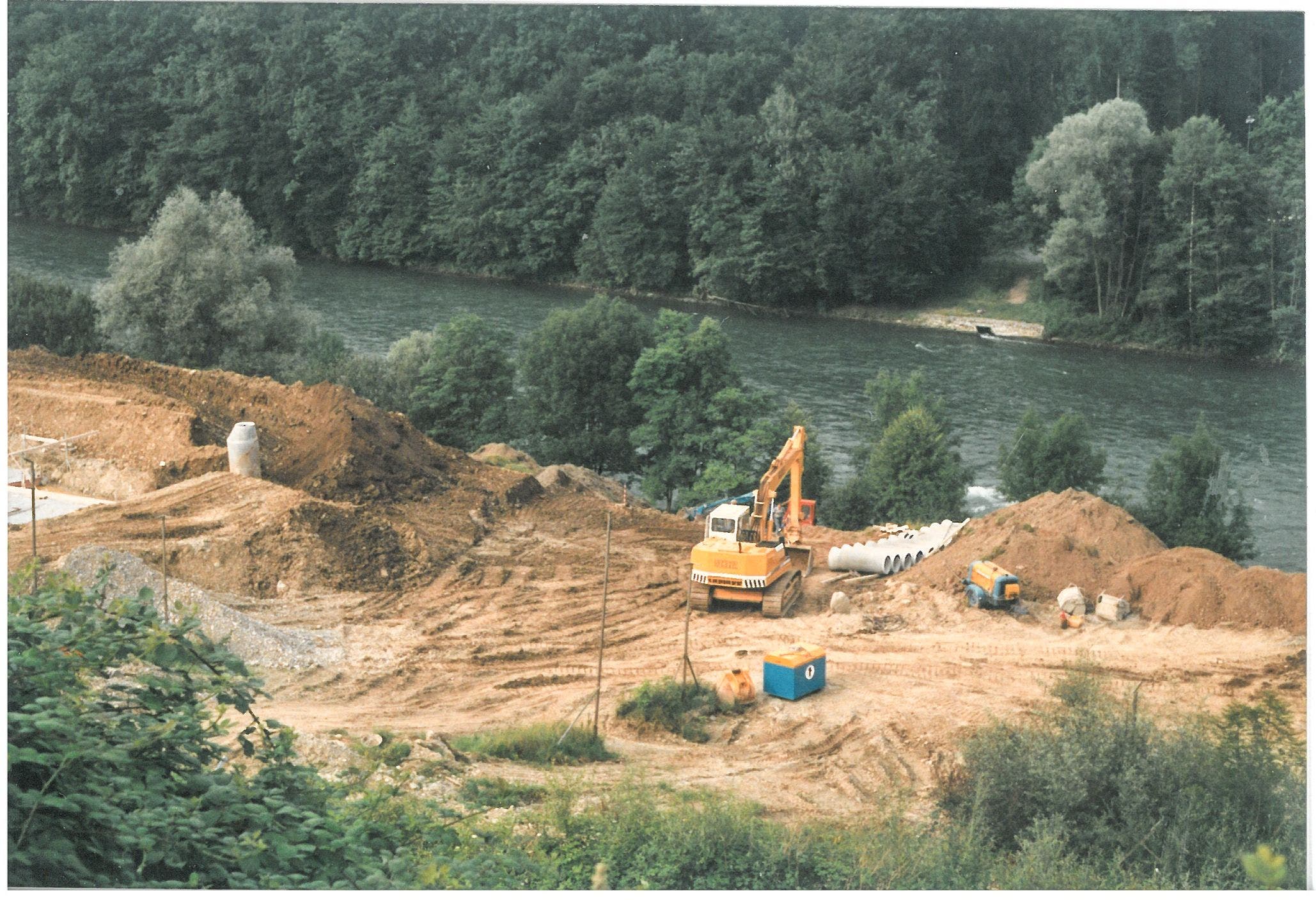 Historische Bilder vom Bau der Umfahrung Bremgarten in den 1990erJahren