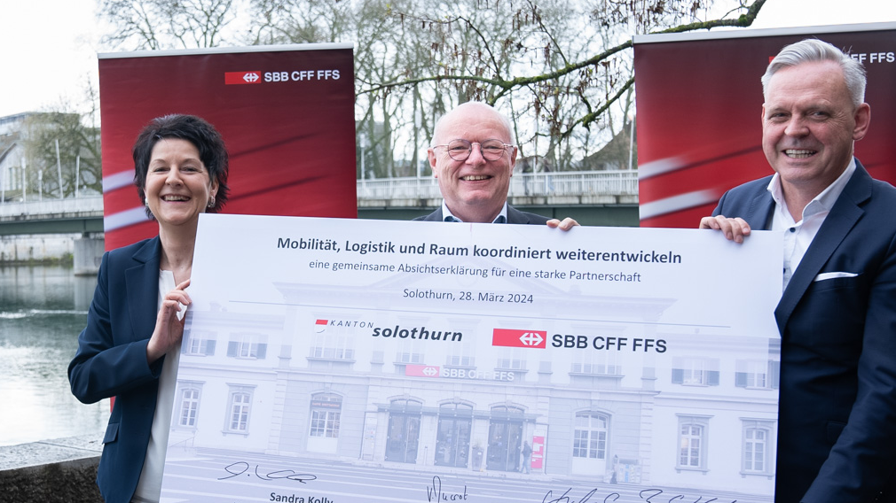 Le canton de Soleure et les CFF veulent étendre l’infrastructure ferroviaire dans le Gäu et Granges