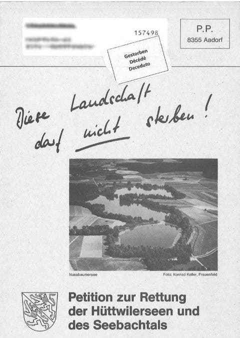 Entress’ Petition zur «Rettung des Seebachtals».