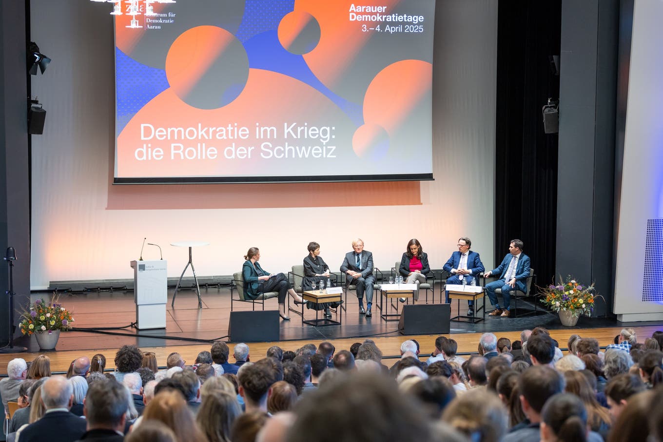 Podiumsdiskussion im Rahmen der Aarauer Demokratietage 2025.